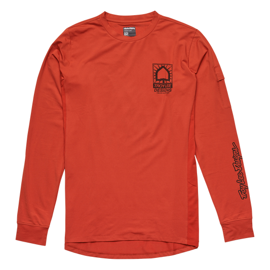 Troy Lee Designs Ruckus Long Sleeve Ride Tee - Bolts - Create To Destroy - Brick