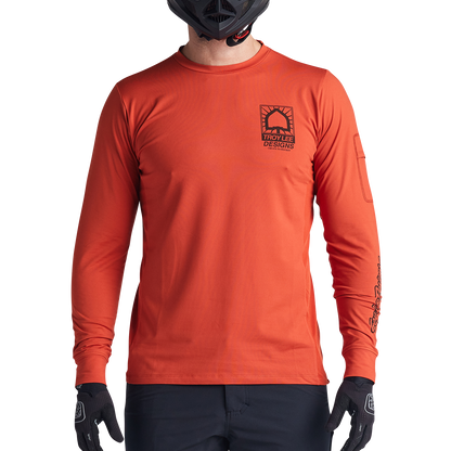 Troy Lee Designs Ruckus Long Sleeve Ride Tee - Bolts - Create To Destroy - Brick