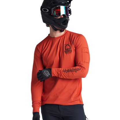 Troy Lee Designs Ruckus Long Sleeve Ride Tee - Bolts - Create To Destroy - Brick