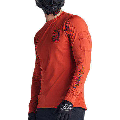 Troy Lee Designs Ruckus Long Sleeve Ride Tee - Bolts - Create To Destroy - Brick