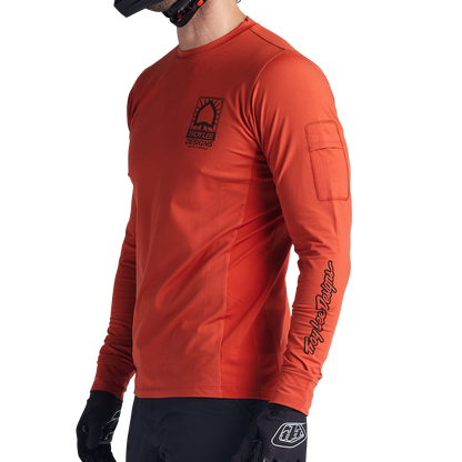 Troy Lee Designs Ruckus Long Sleeve Ride Tee - Bolts - Create To Destroy - Brick
