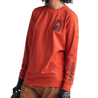 Troy Lee Designs Ruckus Long Sleeve Ride Tee - Bolts - Create To Destroy - Brick