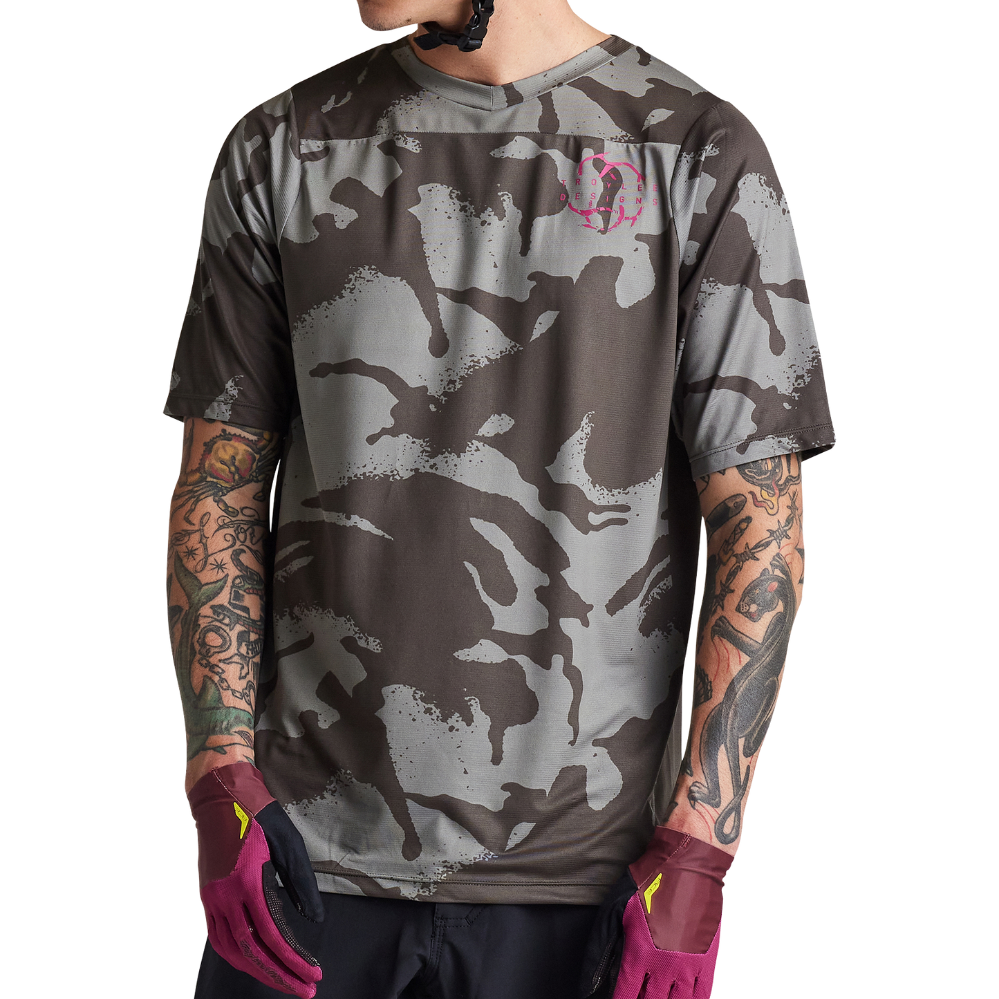 Troy Lee Designs Skyline Short Sleeve MTB Jersey - Shadow Camo - Olive