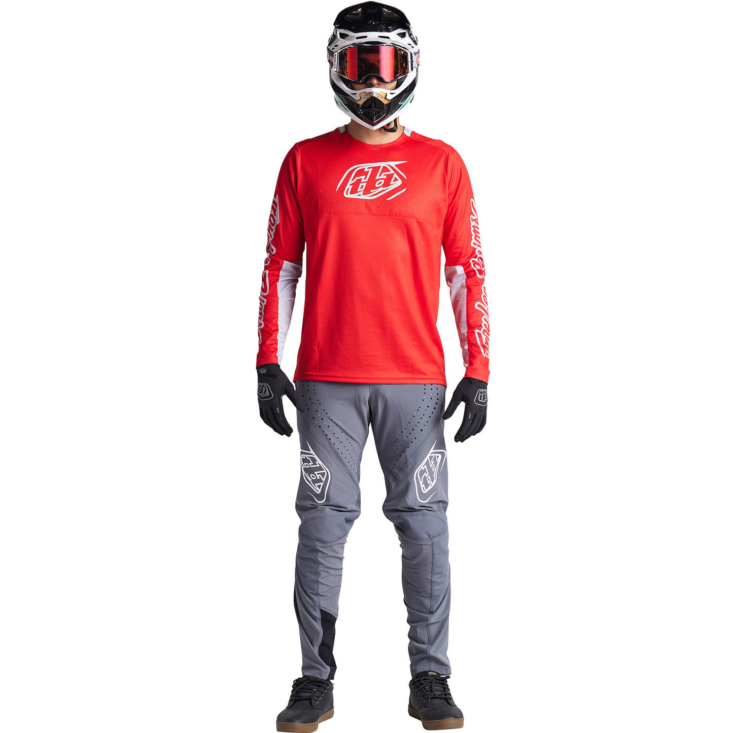 Troy Lee Designs Sprint Long Sleeve MTB Jersey - Icon - Fire Red
