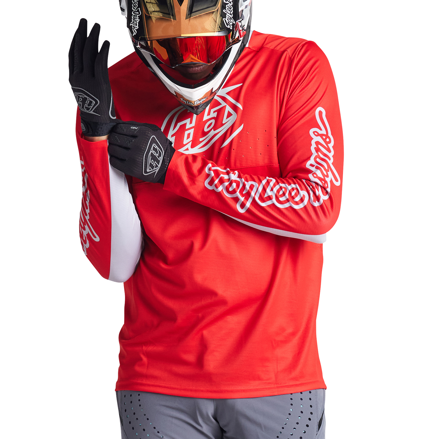 Troy Lee Designs Sprint Long Sleeve MTB Jersey - Icon - Fire Red