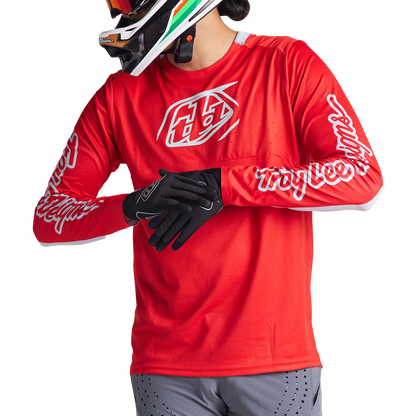 Troy Lee Designs Sprint Long Sleeve MTB Jersey - Icon - Fire Red