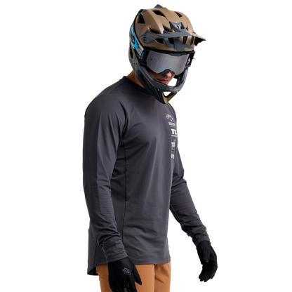 Troy Lee Designs Ruckus Long Sleeve Ride Tee - Destroy - Carbon