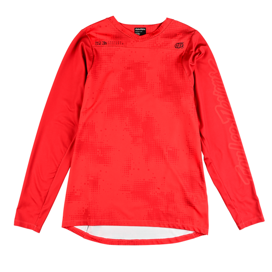 Troy Lee Designs Skyline Chill Long Sleeve MTB Jersey - Scattered - Fire Orange