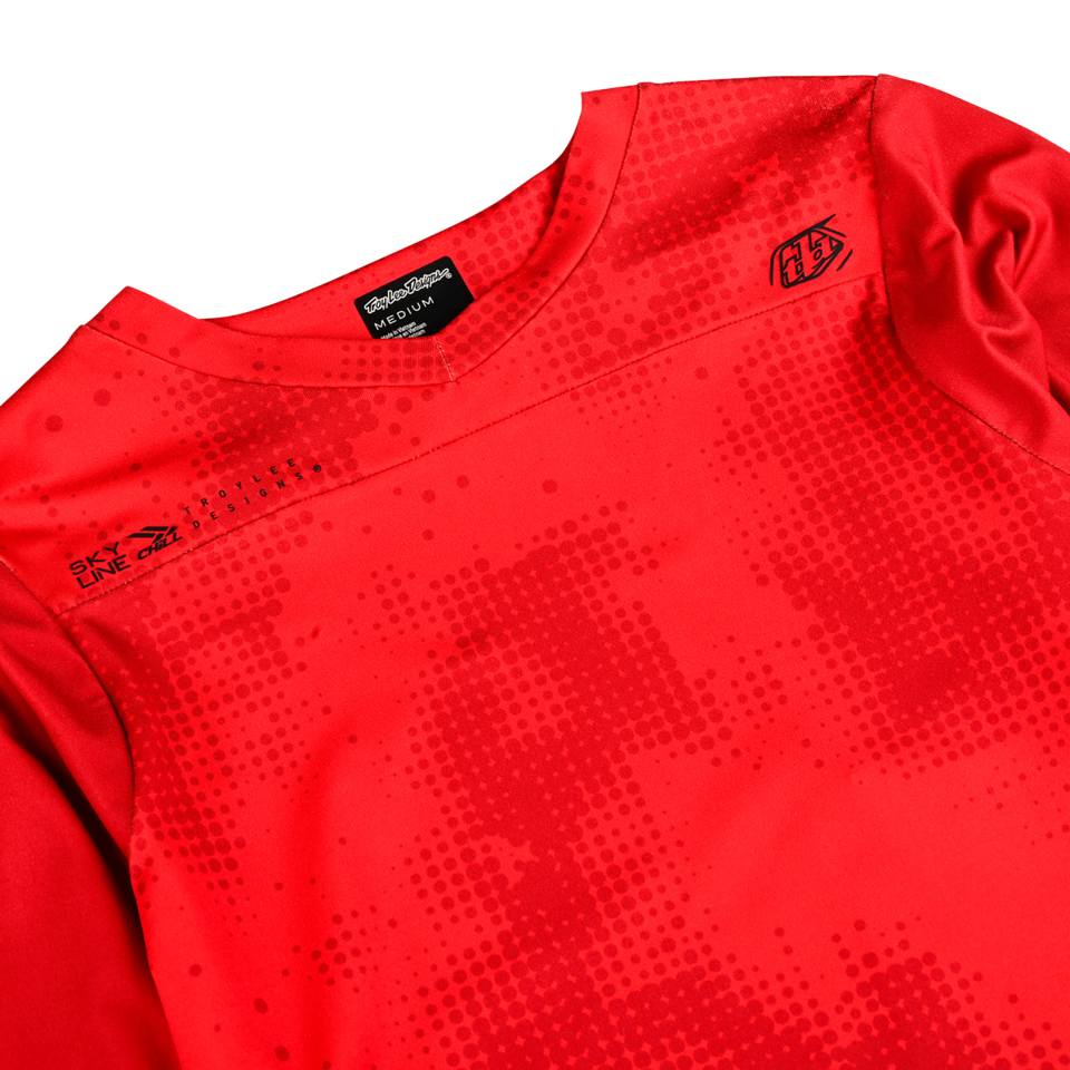 Troy Lee Designs Skyline Chill Long Sleeve MTB Jersey - Scattered - Fire Orange