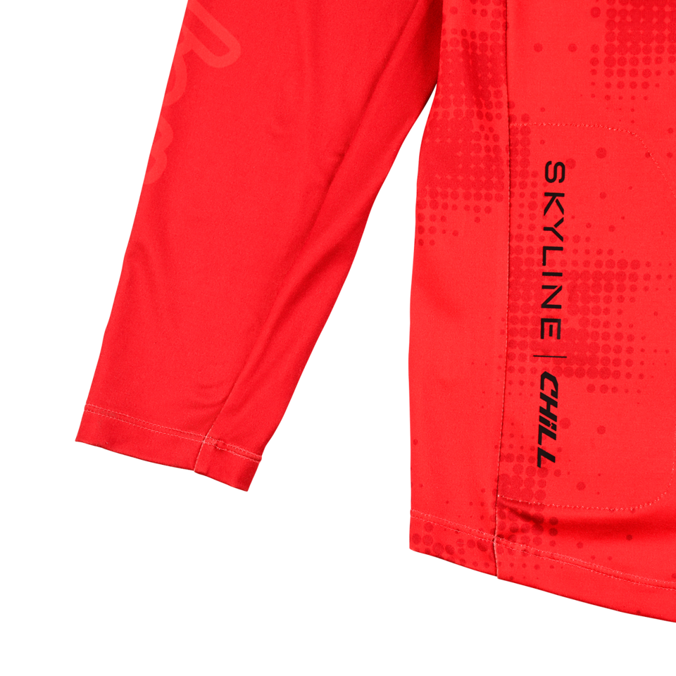 Troy Lee Designs Skyline Chill Long Sleeve MTB Jersey - Scattered - Fire Orange