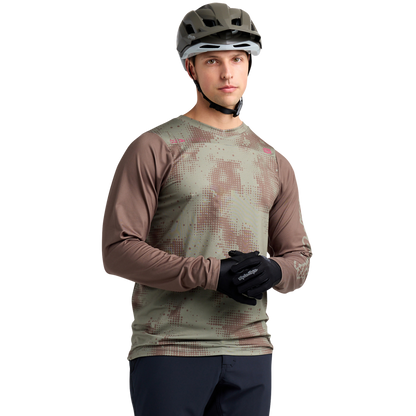 Troy Lee Designs Skyline Chill Long Sleeve MTB Jersey - Scattered - Olive