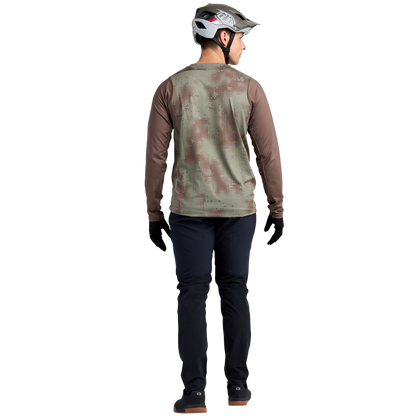 Troy Lee Designs Skyline Chill Long Sleeve MTB Jersey - Scattered - Olive