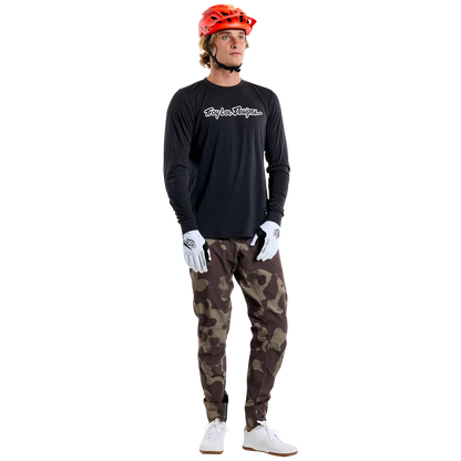 Troy Lee Designs Skyline Long Sleeve Ride Tee - Signature - Black