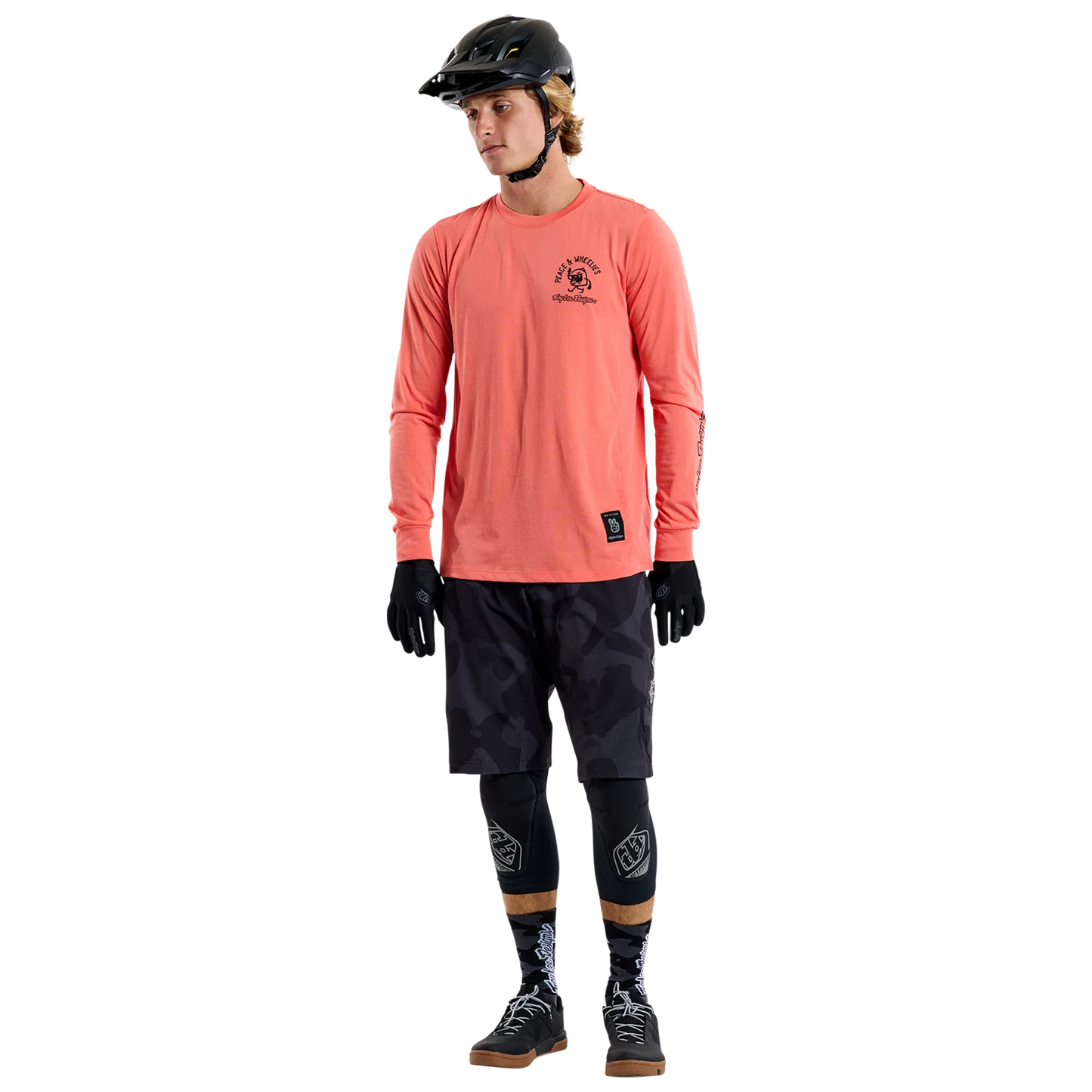 Troy Lee Designs Skyline Long Sleeve Ride Tee - P&W - Melon