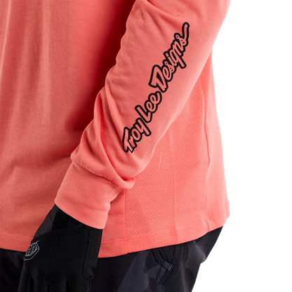 Troy Lee Designs Skyline Long Sleeve Ride Tee - P&W - Melon