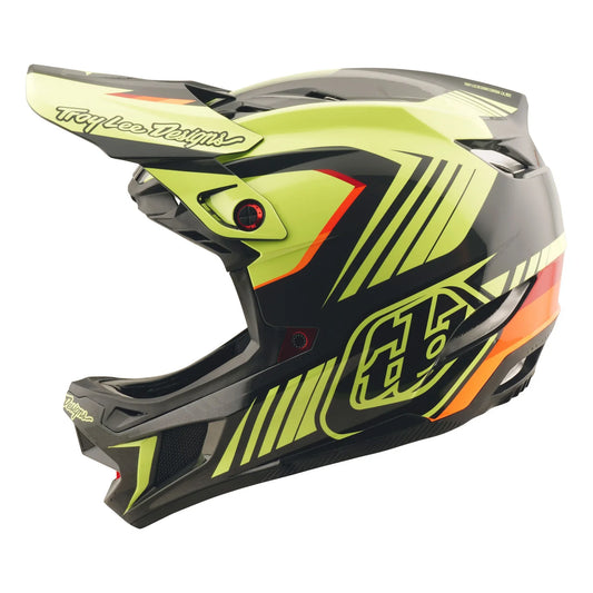 Troy Lee Designs D4 Polyacrylite Full Face Helmet - Qualifer - Black-Yellow
