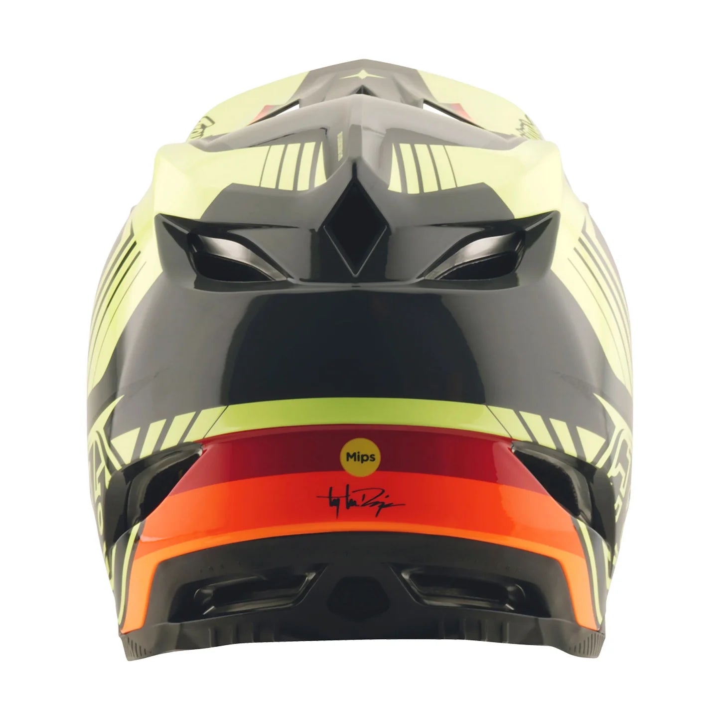Troy Lee Designs D4 Polyacrylite Full Face Helmet - Qualifer - Black-Yellow