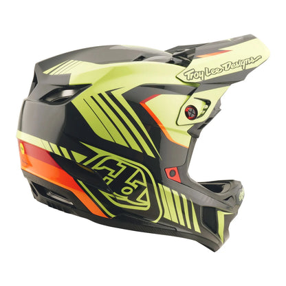 Troy Lee Designs D4 Polyacrylite Full Face Helmet - Qualifer - Black-Yellow