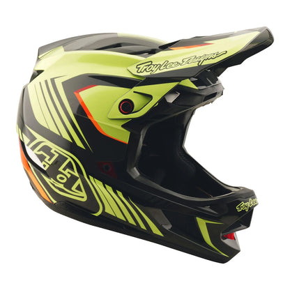 Troy Lee Designs D4 Polyacrylite Full Face Helmet - Qualifer - Black-Yellow