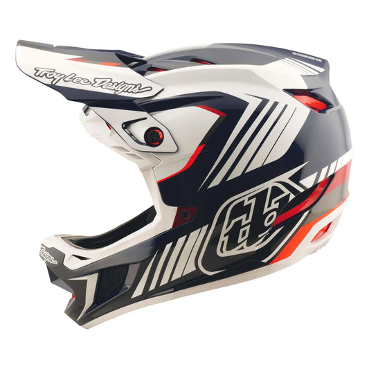 Troy Lee Designs D4 Polyacrylite Full Face Helmet - Qualifer - Blue-White