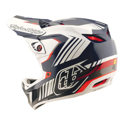 Troy Lee Designs D4 Polyacrylite Full Face Helmet - Qualifer - Blue-White