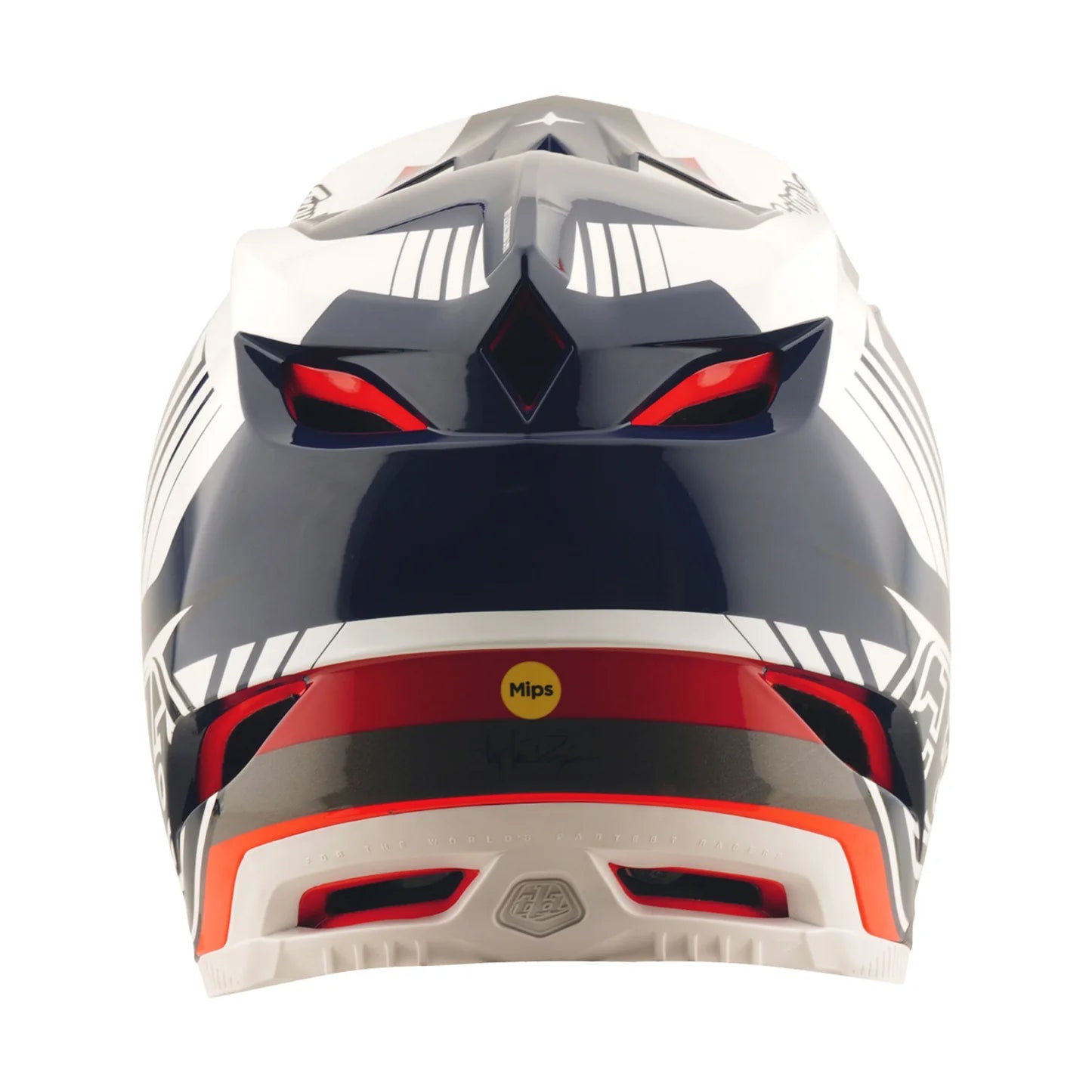 Troy Lee Designs D4 Polyacrylite Full Face Helmet - Qualifer - Blue-White