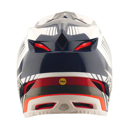 Troy Lee Designs D4 Polyacrylite Full Face Helmet - Qualifer - Blue-White
