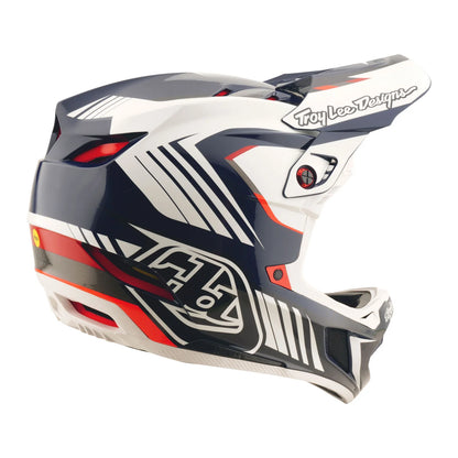 Troy Lee Designs D4 Polyacrylite Full Face Helmet - Qualifer - Blue-White