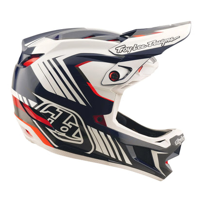 Troy Lee Designs D4 Polyacrylite Full Face Helmet - Qualifer - Blue-White