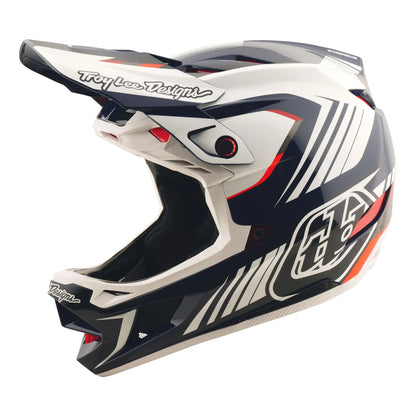 Troy Lee Designs D4 Polyacrylite Full Face Helmet - Qualifer - Blue-White
