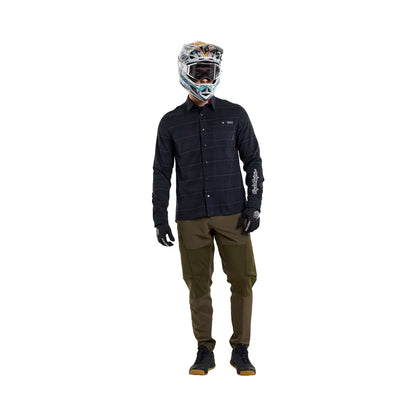 Troy Lee Designs Grind Flannel Plaid Shirt - Carbon