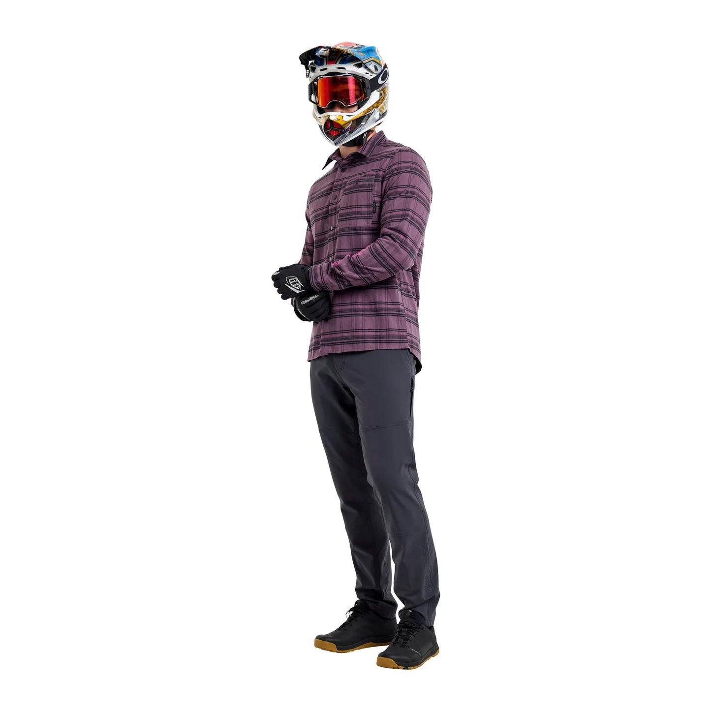 Troy Lee Designs Grind Flannel Plaid Shirt - Deep Purple