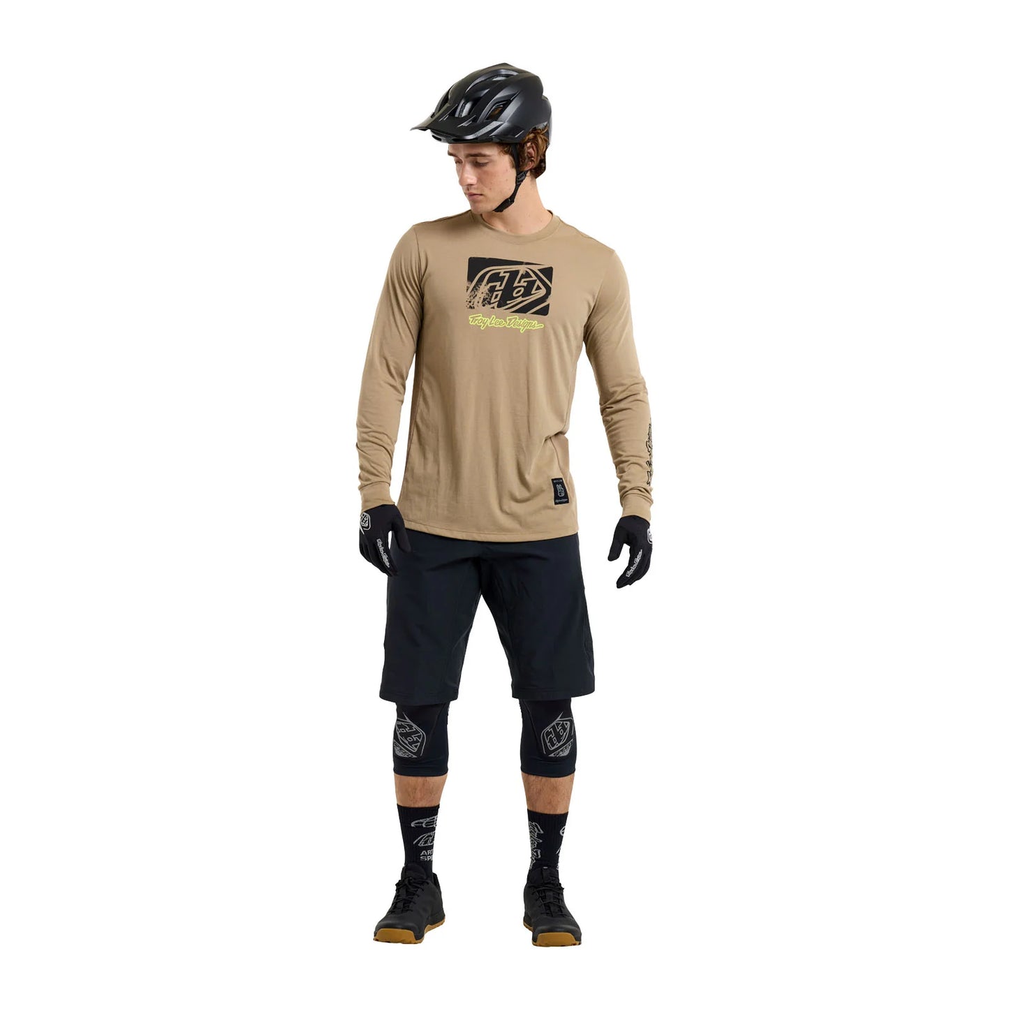 Troy Lee Designs Skyline Long Sleeve Ride Tee - Scrubbed - Timber