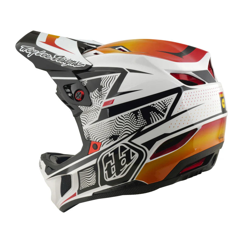 Troy Lee Designs D4 Composite Full Face Helmet - Lined Up - White