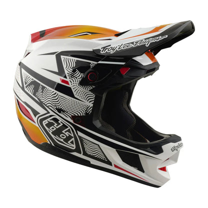 Troy Lee Designs D4 Composite Full Face Helmet - Lined Up - White