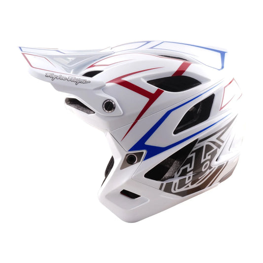 Troy Lee Designs Stage Stunt MIPS MTB Helmet - Pinstripe - White