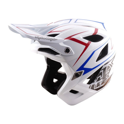 Troy Lee Designs Stage Stunt MIPS MTB Helmet - Pinstripe - White