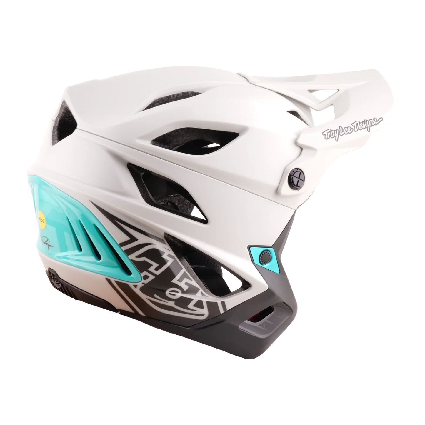 Troy Lee Designs Stage Stunt MIPS MTB Helmet - Drone - Pumice-Real Teal