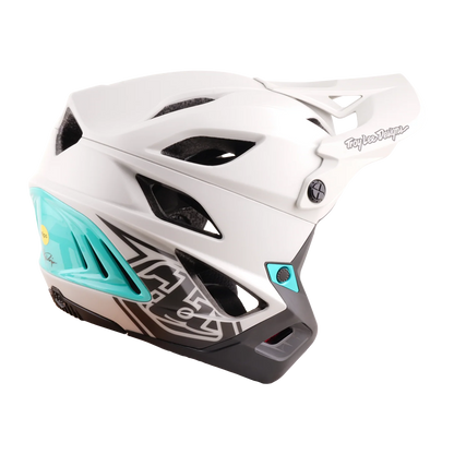 Troy Lee Designs Stage Stunt MIPS MTB Helmet - Drone - Pumice-Real Teal