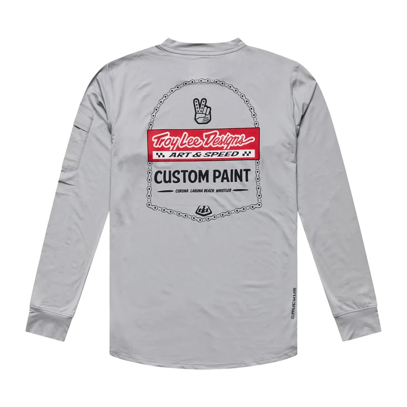Troy Lee Designs Ruckus Long Sleeve Ride Tee - Custom Paint - Mid Gray
