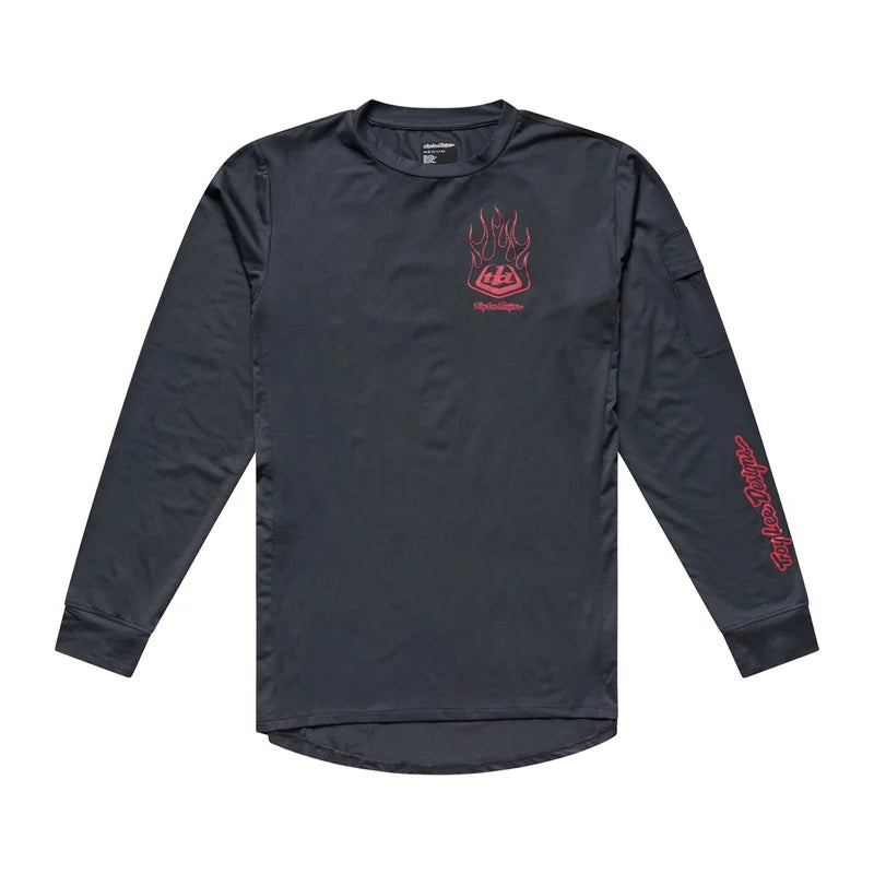 Troy Lee Designs Ruckus Long Sleeve Ride Tee - Ember - Carbon