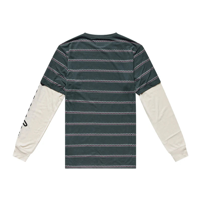 Troy Lee Designs Skyline Fakie Long Sleeve Ride Tee - Stripe - Dark Forest