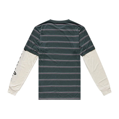 Troy Lee Designs Skyline Fakie Long Sleeve Ride Tee - Stripe - Dark Forest