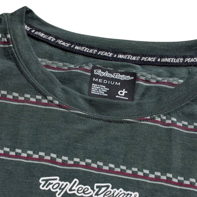 Troy Lee Designs Skyline Fakie Long Sleeve Ride Tee - Stripe - Dark Forest
