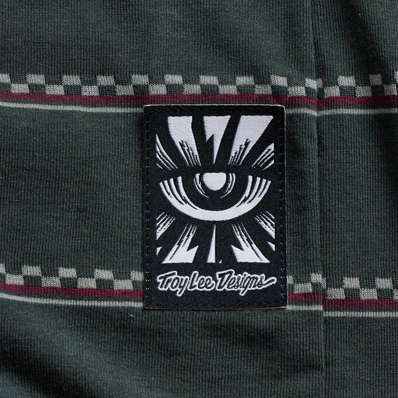 Troy Lee Designs Skyline Fakie Long Sleeve Ride Tee - Stripe - Dark Forest