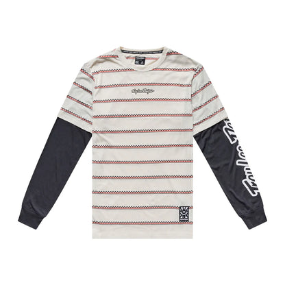 Troy Lee Designs Skyline Fakie Long Sleeve Ride Tee - Stripe - Pumice