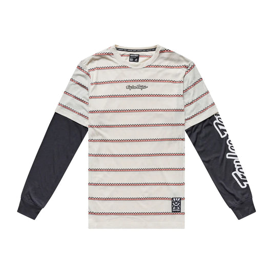 Troy Lee Designs Skyline Fakie Long Sleeve Ride Tee - Stripe - Pumice