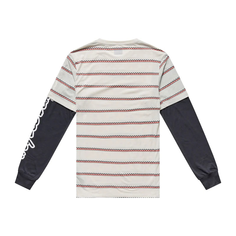 Troy Lee Designs Skyline Fakie Long Sleeve Ride Tee - Stripe - Pumice