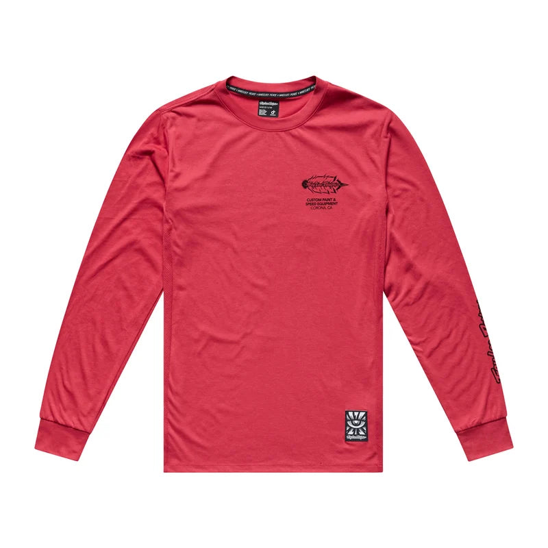 Troy Lee Designs Skyline Long Sleeve Ride Tee - Feathered - Ember Red
