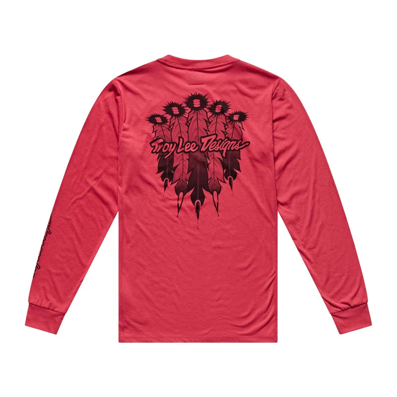 Troy Lee Designs Skyline Long Sleeve Ride Tee - Feathered - Ember Red